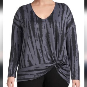 Terra & Sky Women Plus Size Long Sleeve Black-Charcoal  1X(16W-18W) Very Soft
